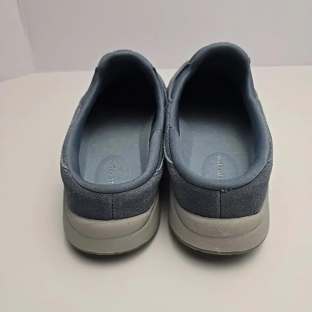 Easy Spirit Traveltime Clogs Blue Leather, Metallic Shimmer - Size 12M